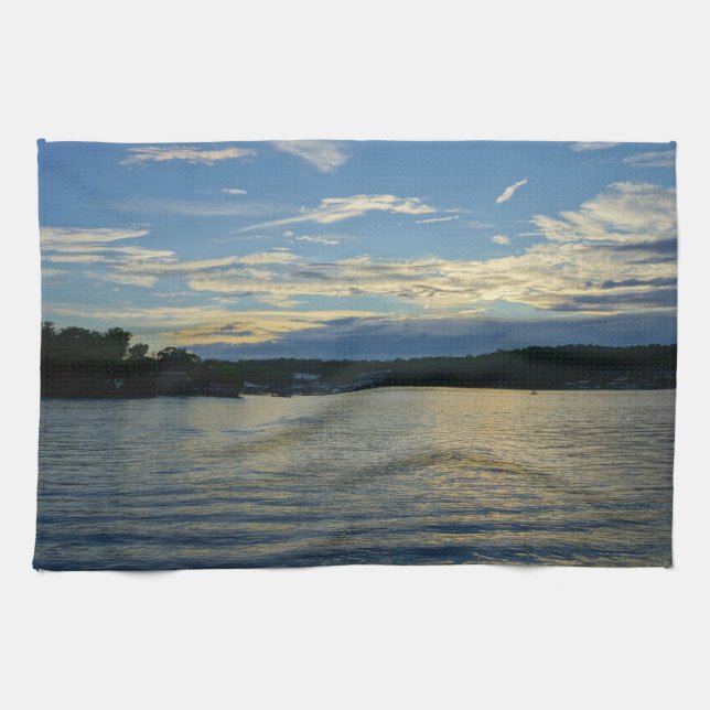 Lake Of The Ozarks Blue Sunset Towel (Horizontal)