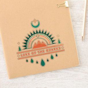 lake of the ozarks boho rainbow moon sticker