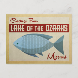 Lake of the Ozarks Fish Vintage Travel Postcard