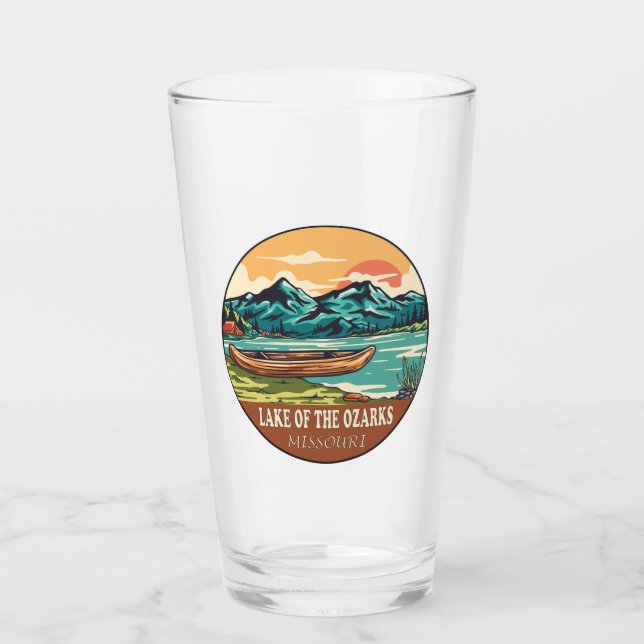 Lake of the Ozarks Missouri Boating Fishing Emblem Glass (Front)