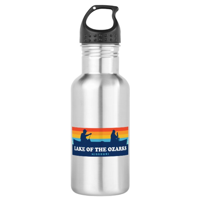 Lake Of The Ozarks Missouri Canoe Stainless Steel Water Bottle (Front)