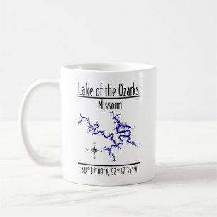 Lake of the Ozarks Missouri Coordinate Map Coffee Mug