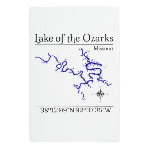 Lake of the Ozarks Missouri Map Metal Wall Art