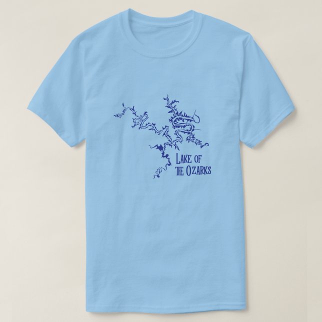 Lake of the Ozarks Missouri Map T-Shirt (Design Front)