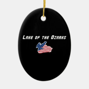 Lake of the Ozarks Missouri Patriotic Eagle Ceramic Ornament