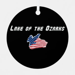 Lake of the Ozarks Missouri Patriotic Eagle Metal Ornament