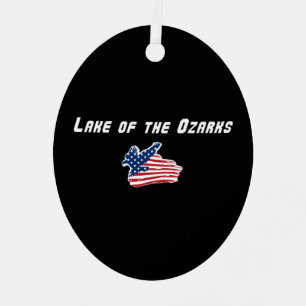 Lake of the Ozarks Missouri Patriotic Eagle Metal Ornament