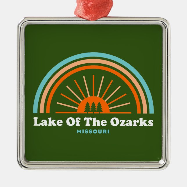 Lake Of The Ozarks Missouri Rainbow Metal Ornament (Front)