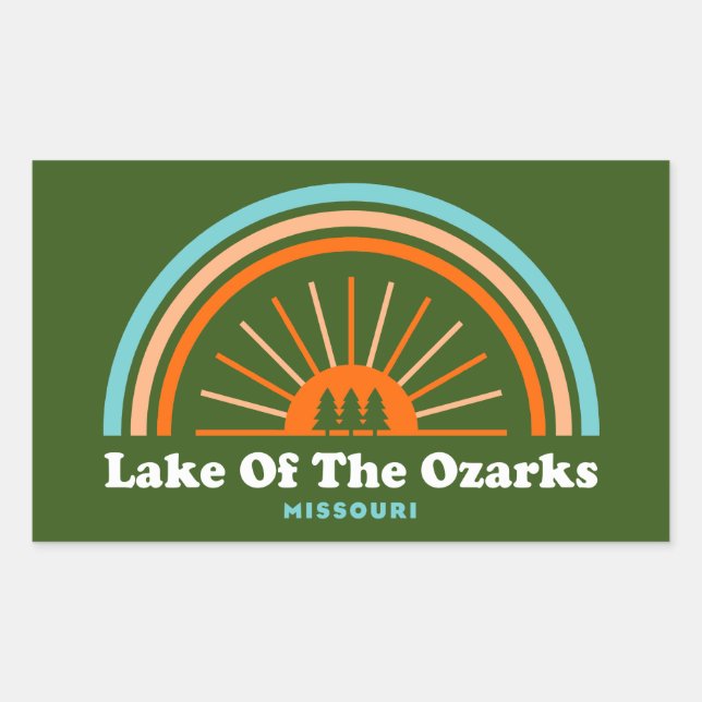 Lake Of The Ozarks Missouri Rainbow Rectangular Sticker (Front)