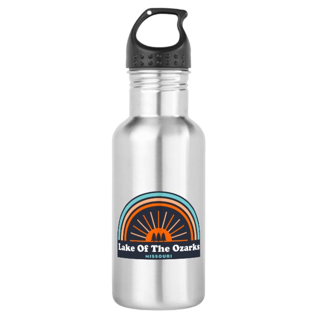 Lake Of The Ozarks Missouri Rainbow Stainless Steel Water Bottle (Front)