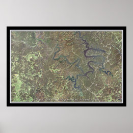 Lake Of The Ozarks Missouri Satellite Poster Map