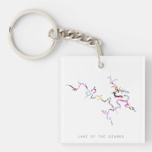 Lake of the Ozarks Silhouette Map Keychain