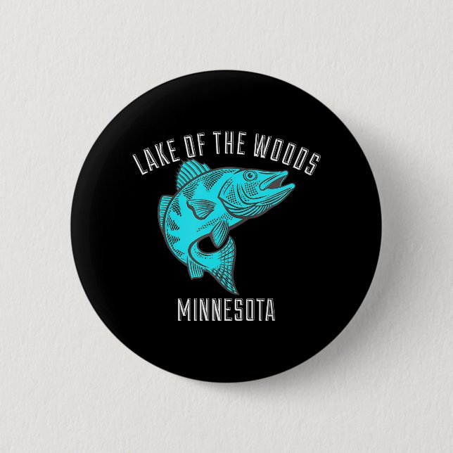 Lake of the Woods Minnesota Walleye Fishing Button (Front)