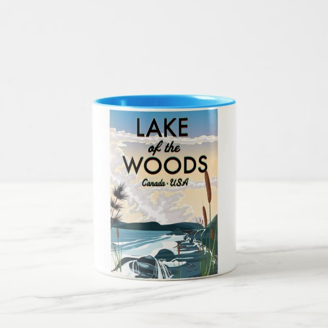 Lake of the Woods USA canada Two-Tone Coffee Mug (Center)