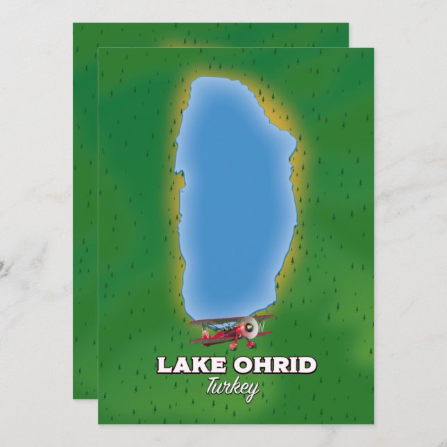 Lake Ohrid Turkey map (Front/Back)