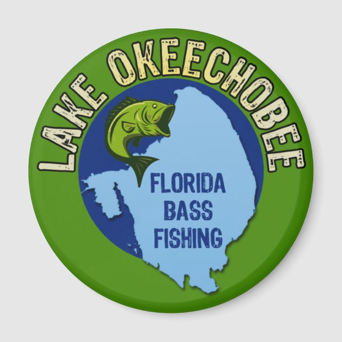 Lake Okeechobee, Florida Bass Fishing Fridge Magnet