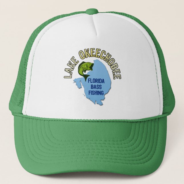 Lake Okeechobee, Florida Bass Fishing Trucker Hat (Front)