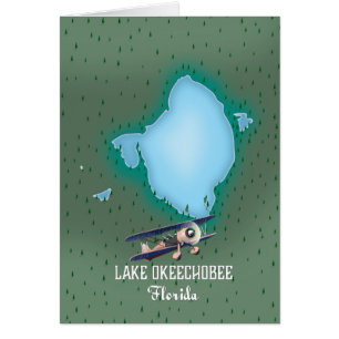 Lake Okeechobee Florida map. Cards