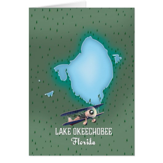 Lake Okeechobee Florida map. Cards (Front)
