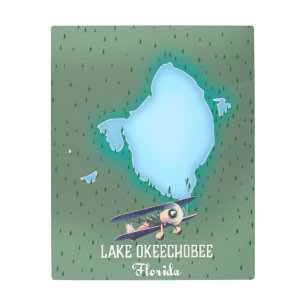 Lake Okeechobee Florida map. Metal Print