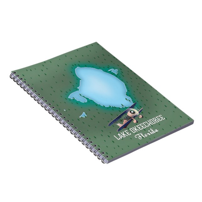 Lake Okeechobee Florida map. Notebook (Right Side)