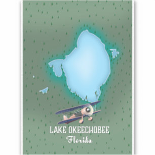 Lake Okeechobee Florida map. Sticker