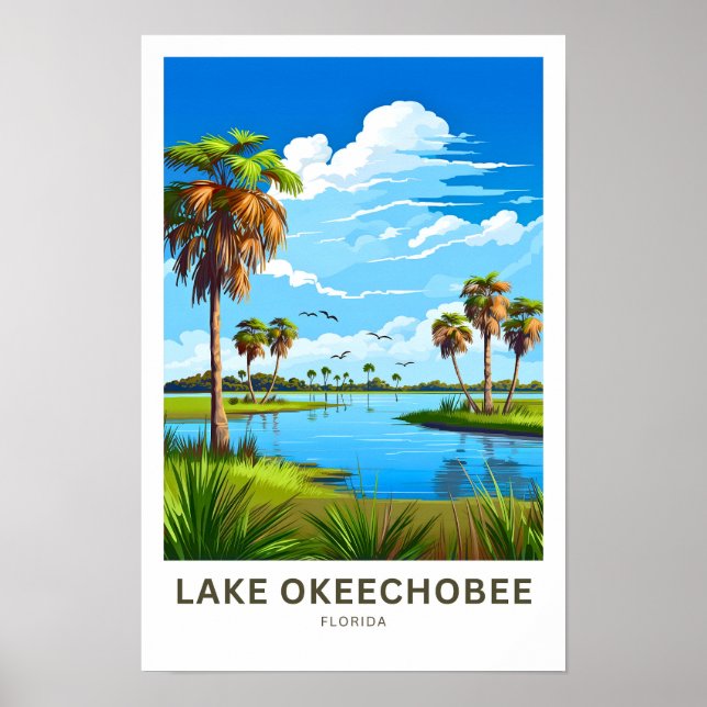 Lake Okeechobee Florida Travel Print (Front)