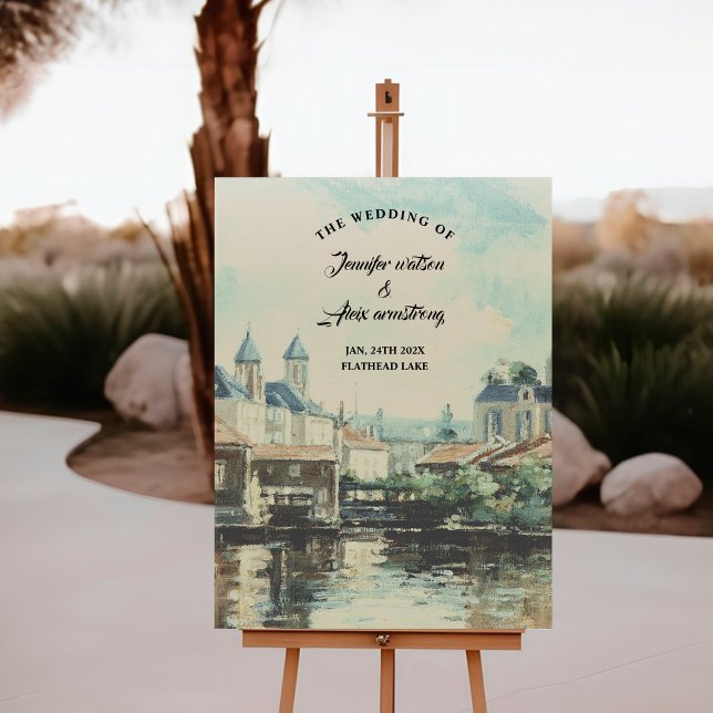 Lake Old Como Watercolor Wedding Welcome Sign (Creator Uploaded)