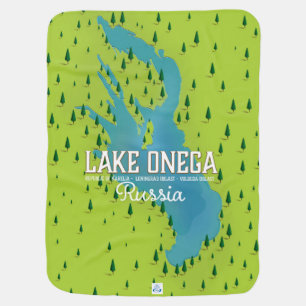Lake Onega, russia, Travel map Baby Blanket