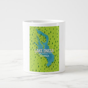 Lake Onega, russia, Travel map Giant Coffee Mug