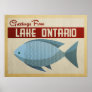 Lake Ontario Blue Fish Vintage Travel Poster