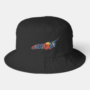 Lake Ontario Letterform Map Black Bucket Hat