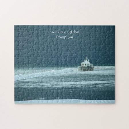 Lake Ontario Lighthouse "calm Before The Storm" Jigsaw Puzzl