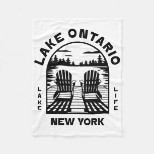 Lake Ontario New York Outdoors Vintage Fleece Blanket