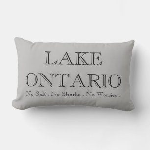 LAKE ONTARIO no salt no shark no worries Lumbar Pillow