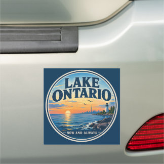 Lake Ontario Sunset Lighthouse Vintage Car Magnet