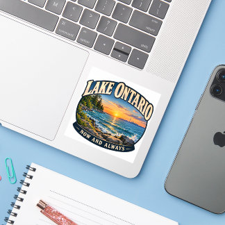Lake Ontario Sunset Vintage Landscape Sticker