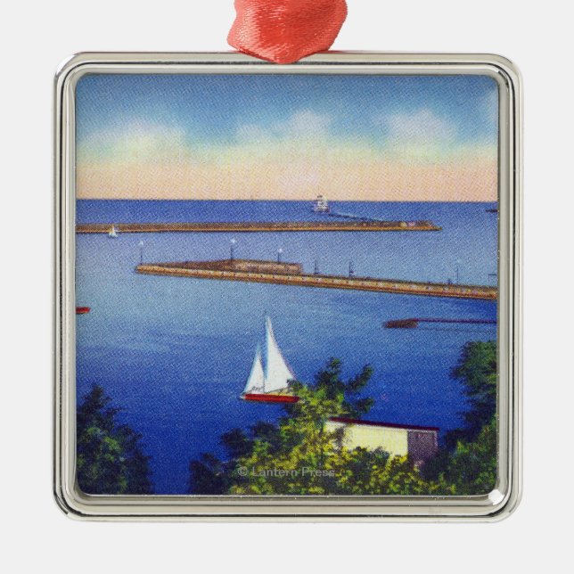 Lake Ontario View Metal Ornament (Front)