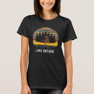 Lake Ontario Vintage retro sunset Bear Canoe outdo T-Shirt