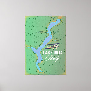 Lake Orta Italy lake map Canvas Print