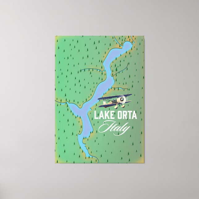 Lake Orta Italy lake map Canvas Print (Front)