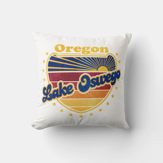 Lake Oswego Oregon Throw Pillow (Front)