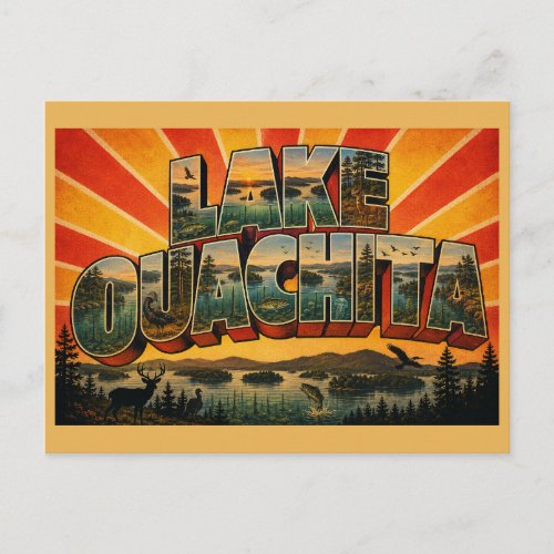 Lake Ouachita Arkansas Crystal Clear Lake Art Postcard