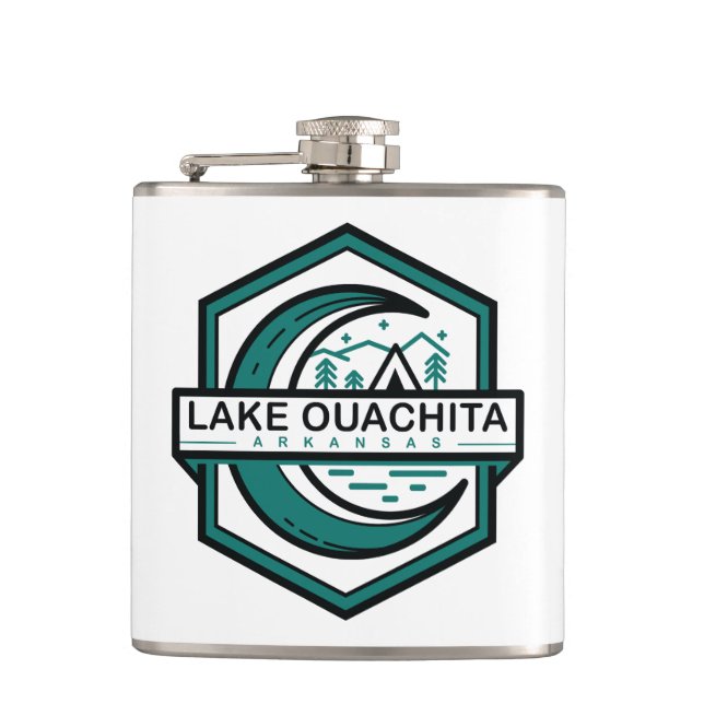 LAKE OUACHITA arkansas moon hexa Flask (Front)