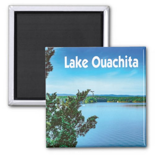 Lake Ouachita Arkansas photo with name Magnet