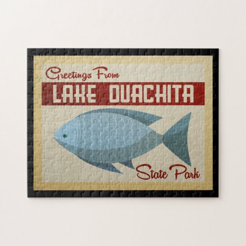 Lake Ouachita State Park Fish Vintage Travel Jigsaw Puzzle