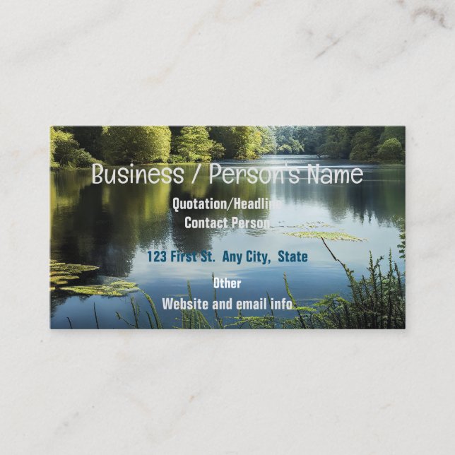 Lake Outdoor Scenery Landscape Peaceful Business Card (Front)