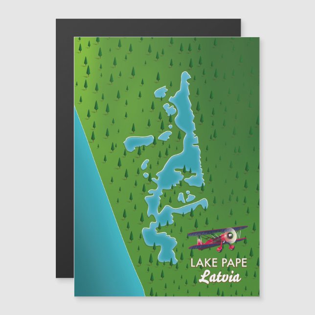 Lake Pape Latvia map (Front/Back)