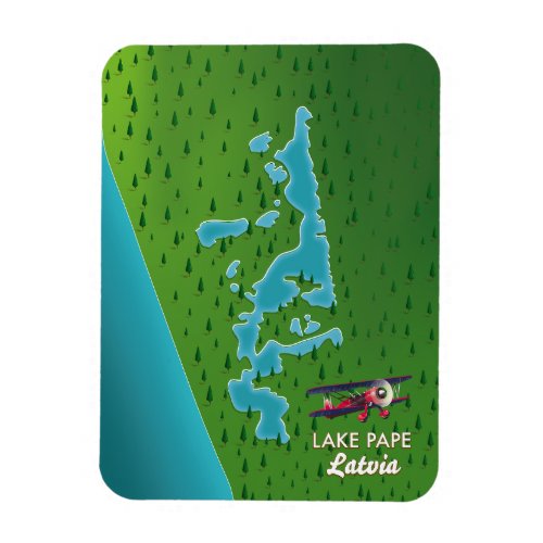 Lake Pape Latvia map Magnet