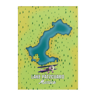 Lake Pátzcuaro Mexico Lake map Acrylic Print